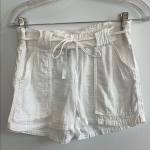 Splendid White Cotton Drawstring Casual Shorts Size Medium